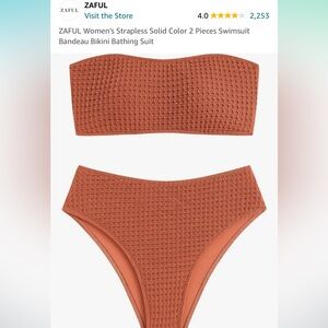 Rust strapless bikini